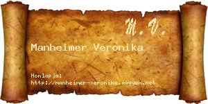 Manheimer Veronika névjegykártya